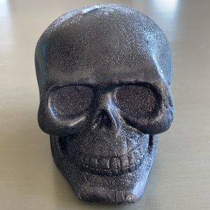 💀Black Glitter Skull Day of the Dead Candle 🕯️Large / BRAND NEW